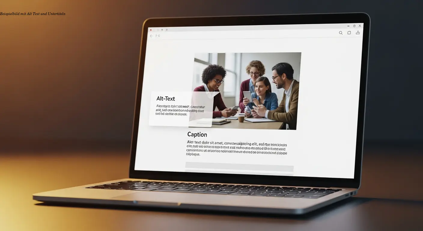 Beispielbild mit Alt‑Text und Untertiteln