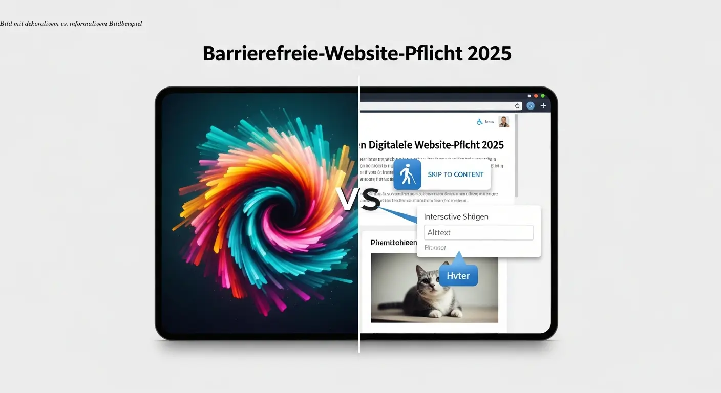 Bild mit dekorativem vs. informativem Bildbeispiel