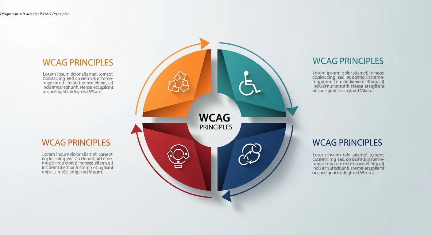 Diagramm mit den vier WCAG‑Prinzipien