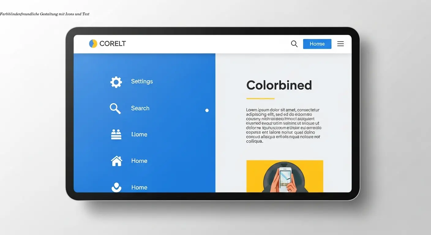 Farbblindenfreundliche Gestaltung mit Icons und Text