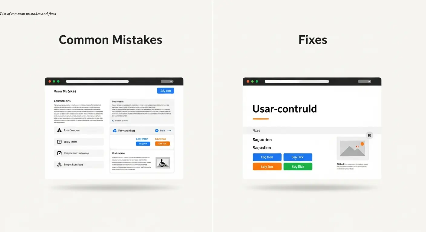 List of common mistakes and fixes