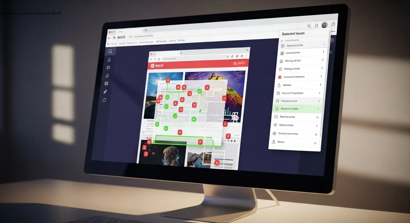 Screenshot eines Audit‑Tools wie WAVE