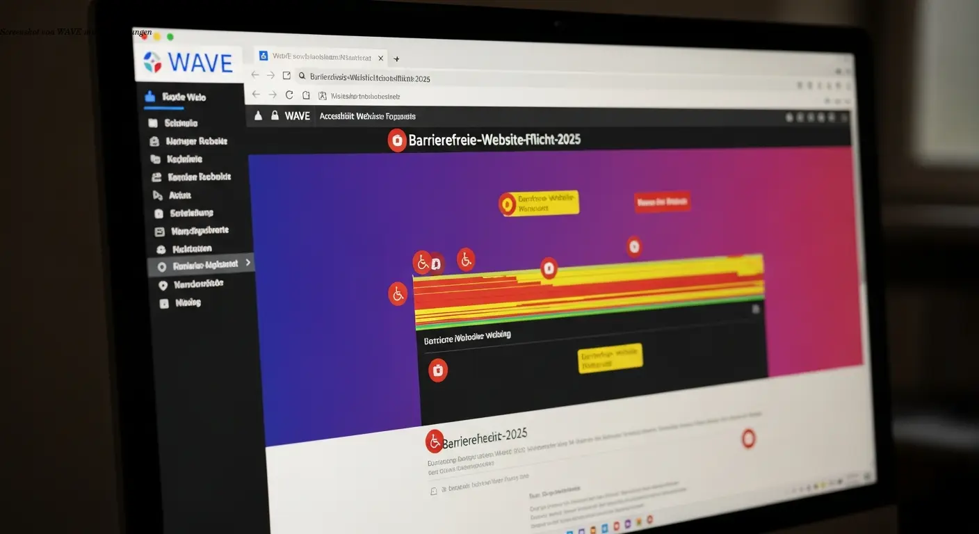 Screenshot von WAVE mit Markierungen