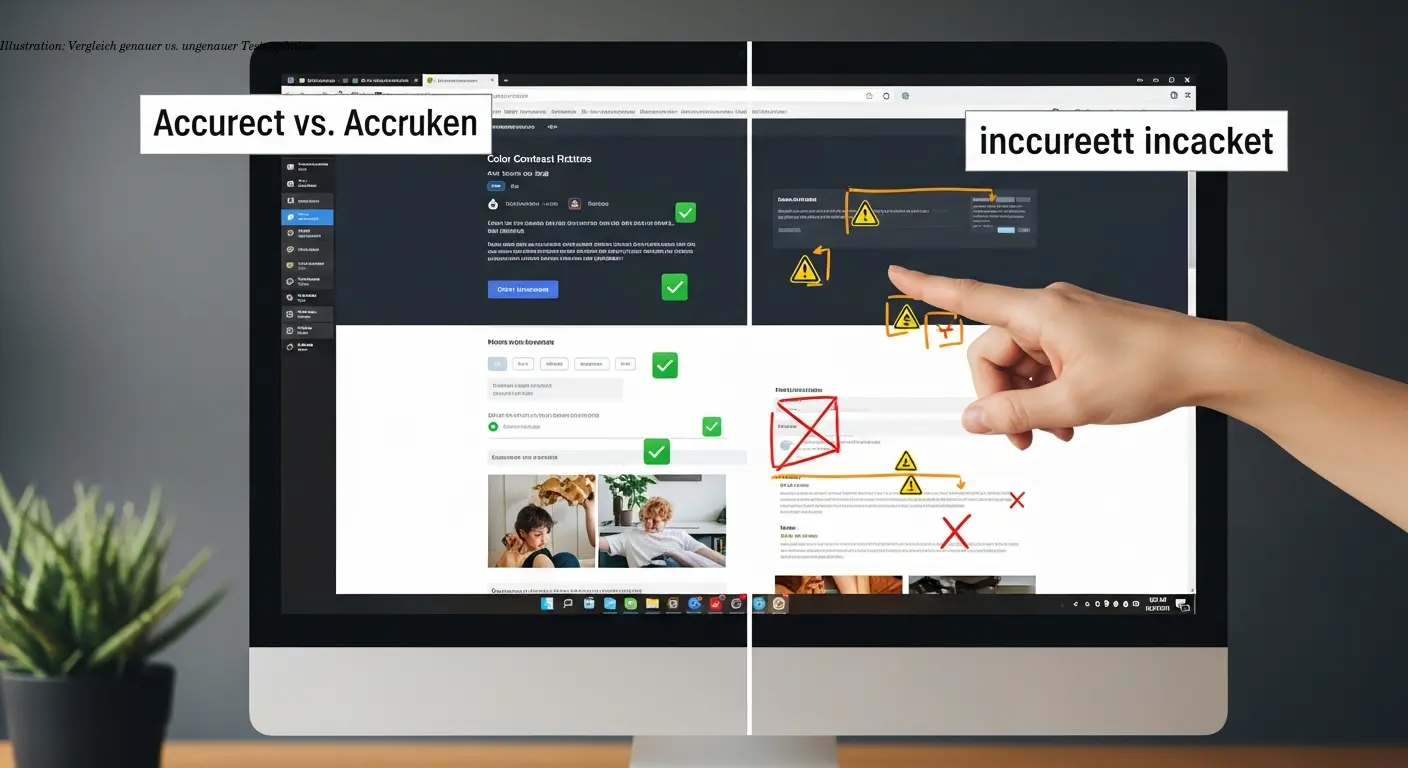 Illustration: Vergleich genauer vs. ungenauer Testergebnisse