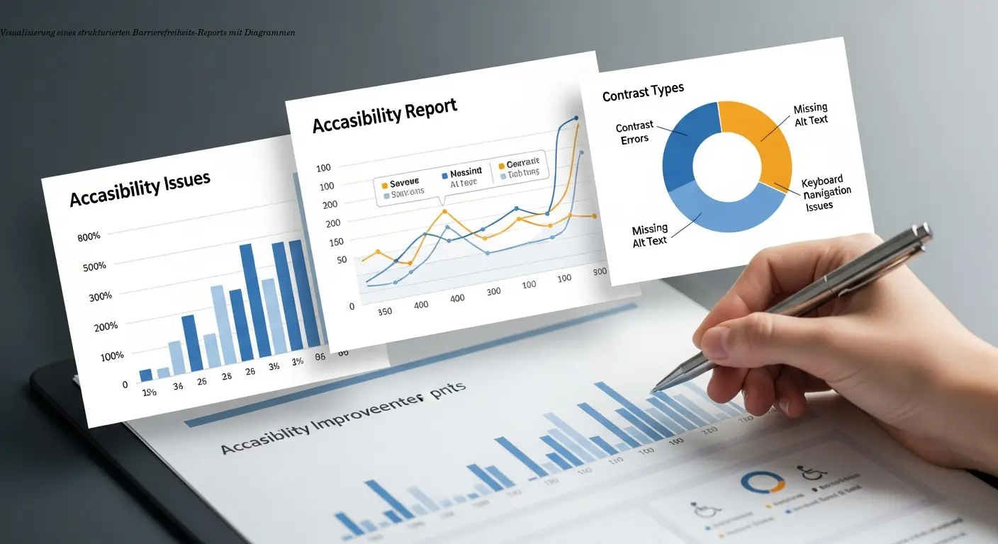 Visualisierung eines strukturierten Barrierefreiheits-Reports mit Diagrammen