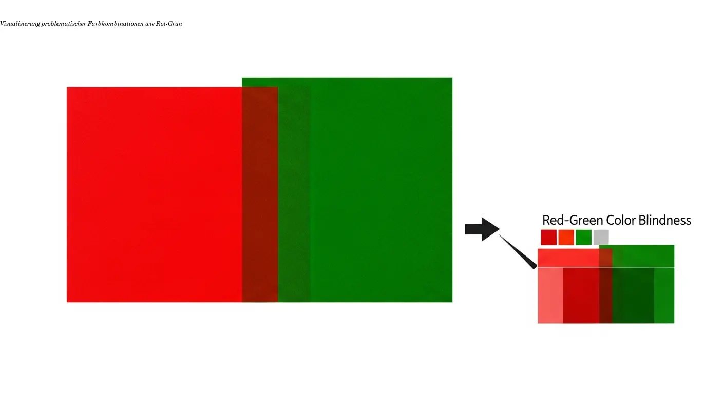 Visualisierung problematischer Farbkombinationen wie Rot-Grün