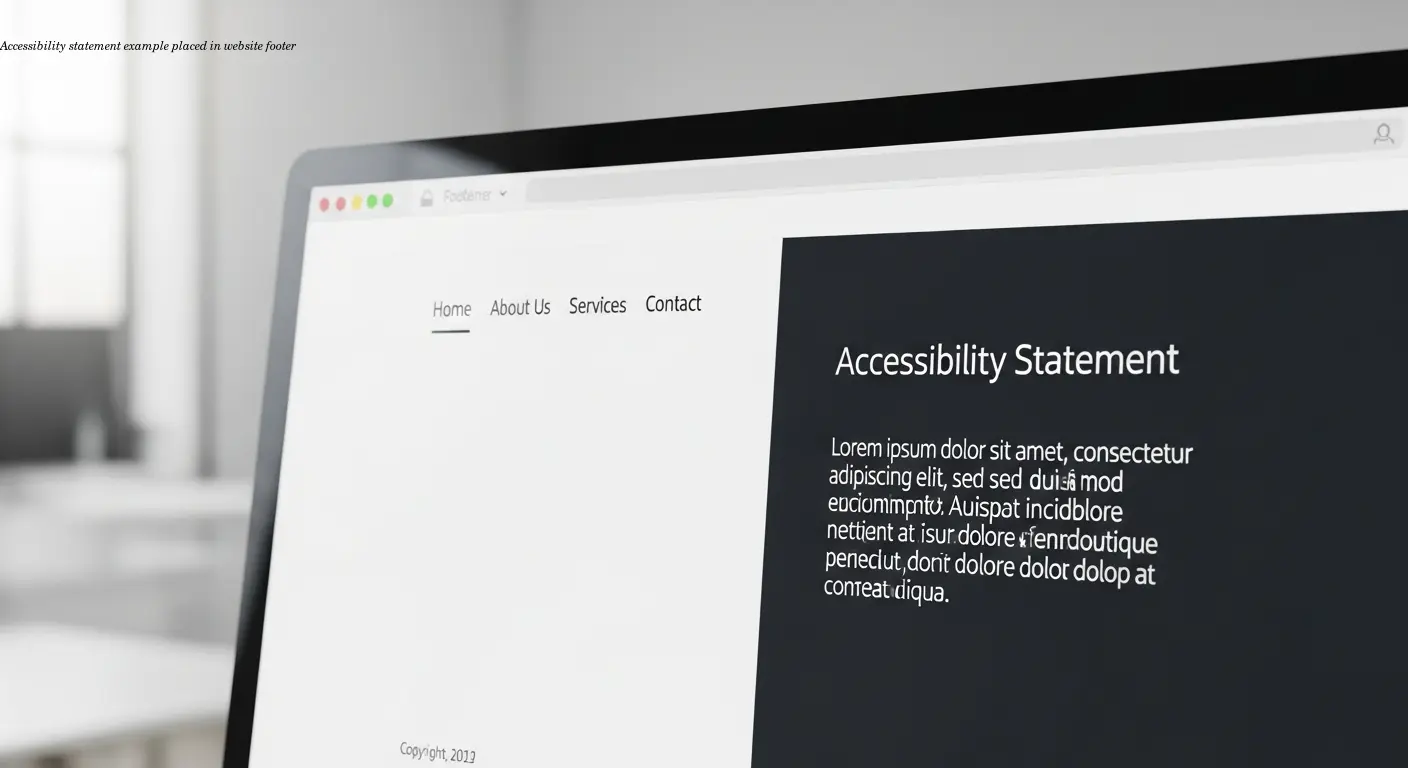 Accessibility statement example placed in website footer