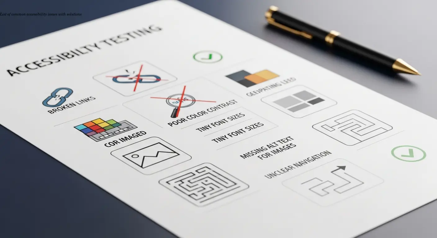 List of common accessibility issues with solutions