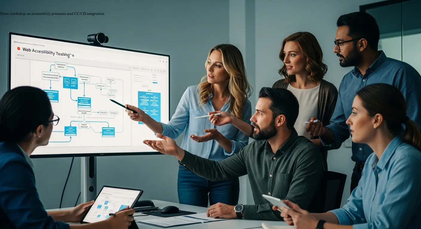 Team workshop on accessibility processes and CI/CD integration