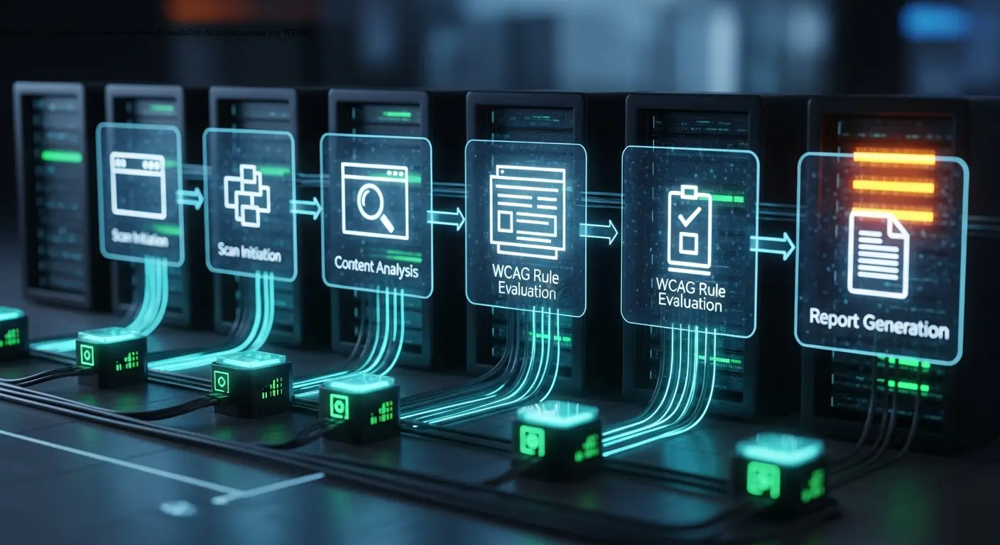 Flowchart: Ablauf eines automatisierten Accessibility-Scans basierend auf WCAG