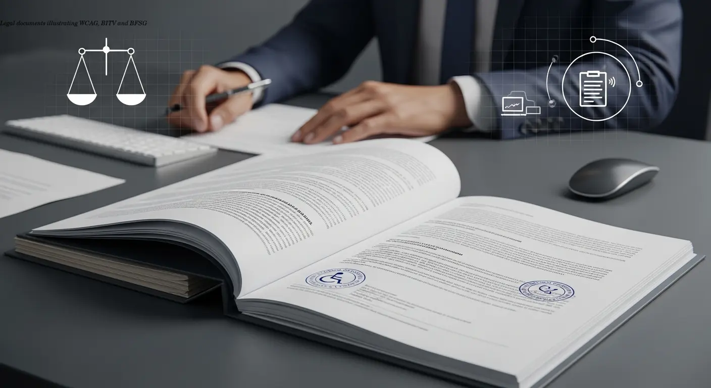 Legal documents illustrating WCAG, BITV and BFSG