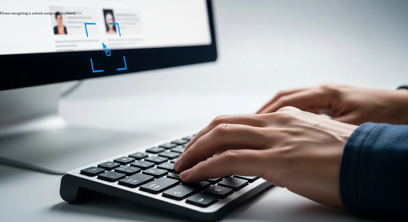 Person navigating a website using only keyboard