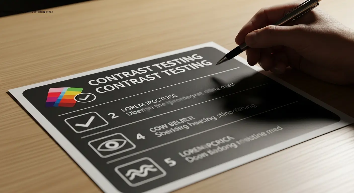 Checklist showing contrast testing steps