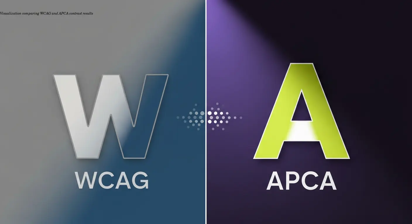 Visualization comparing WCAG and APCA contrast results