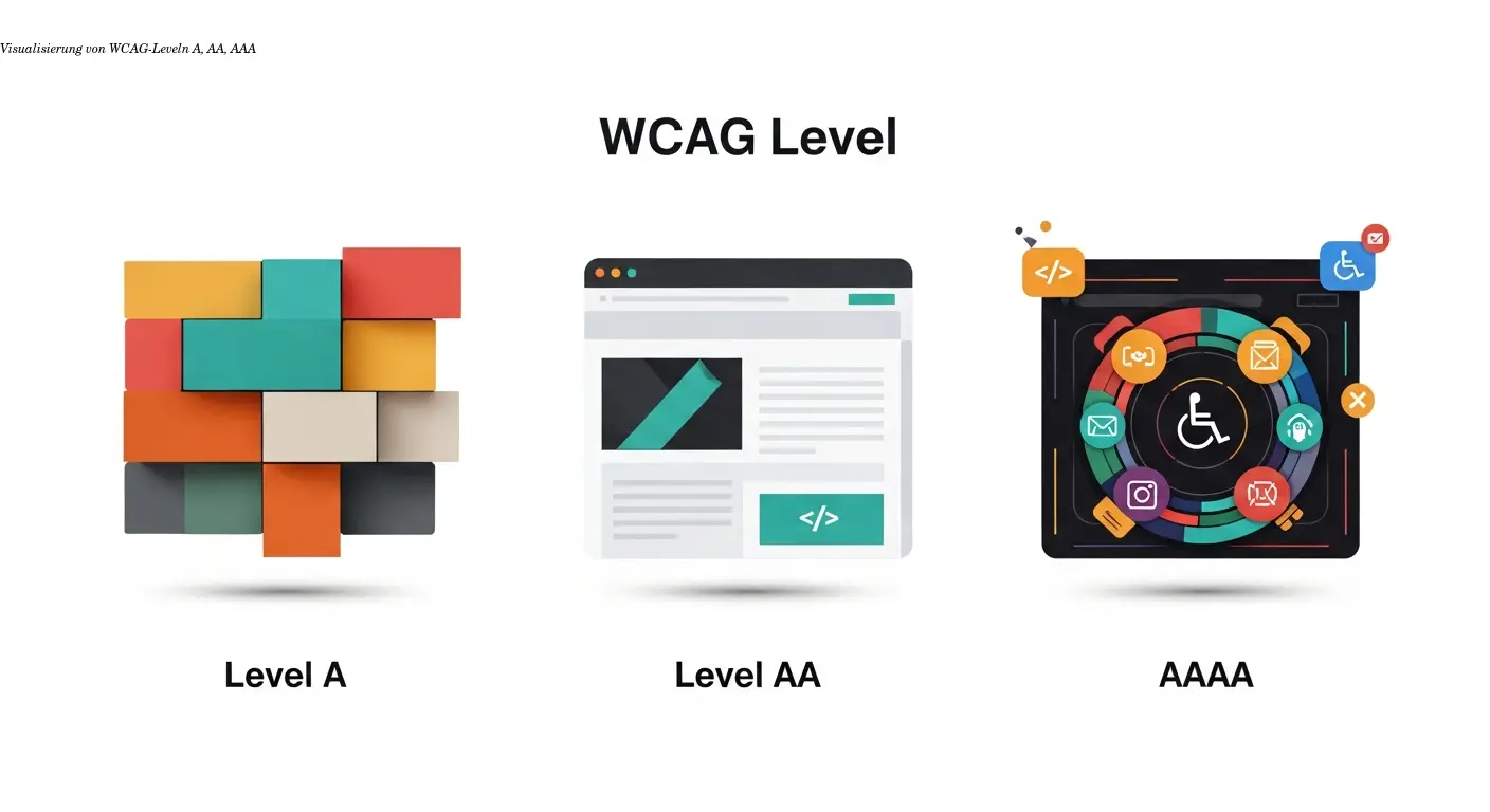 Visualisierung von WCAG-Leveln A, AA, AAA