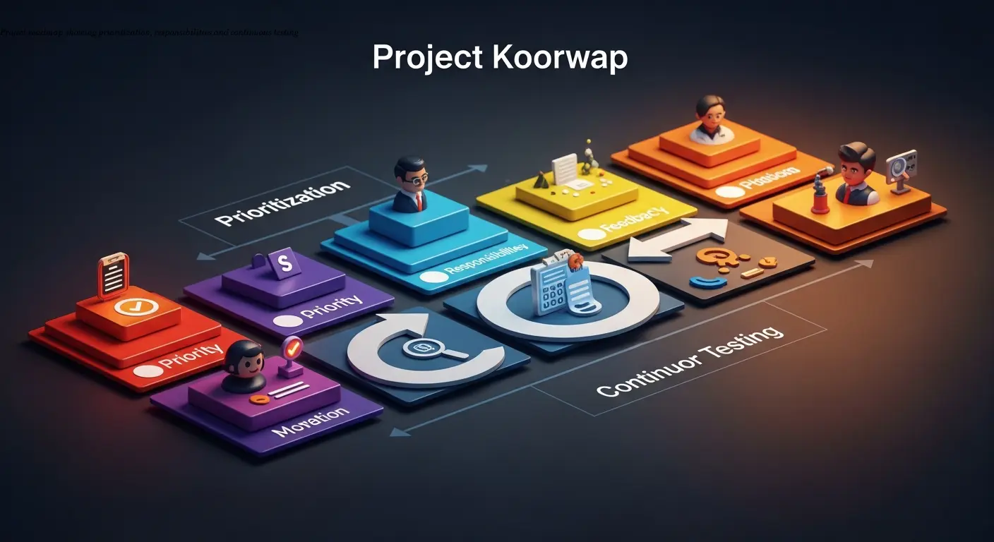 Project roadmap showing prioritization, responsibilities and continuous testing