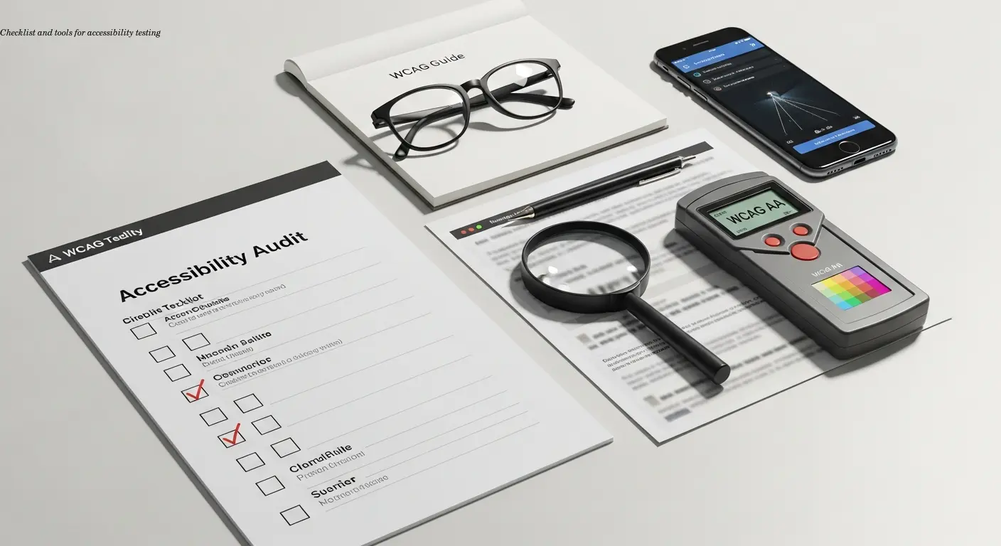 Checklist and tools for accessibility testing