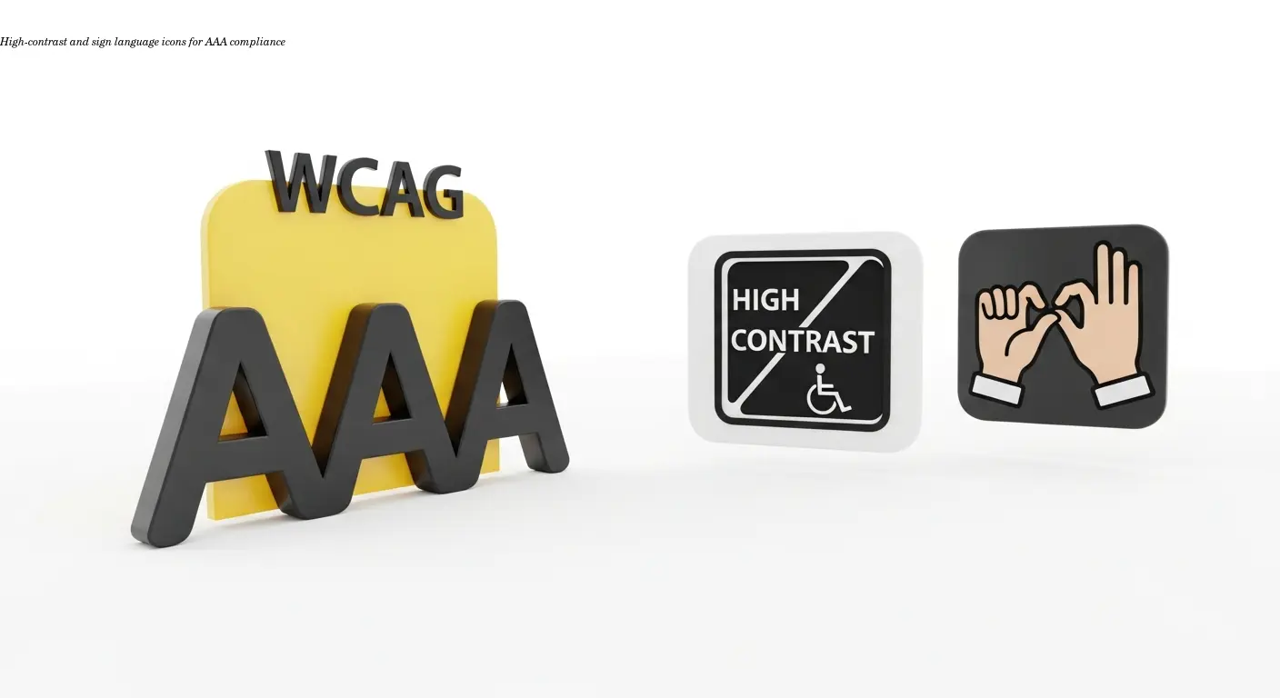 High-contrast and sign language icons for AAA compliance