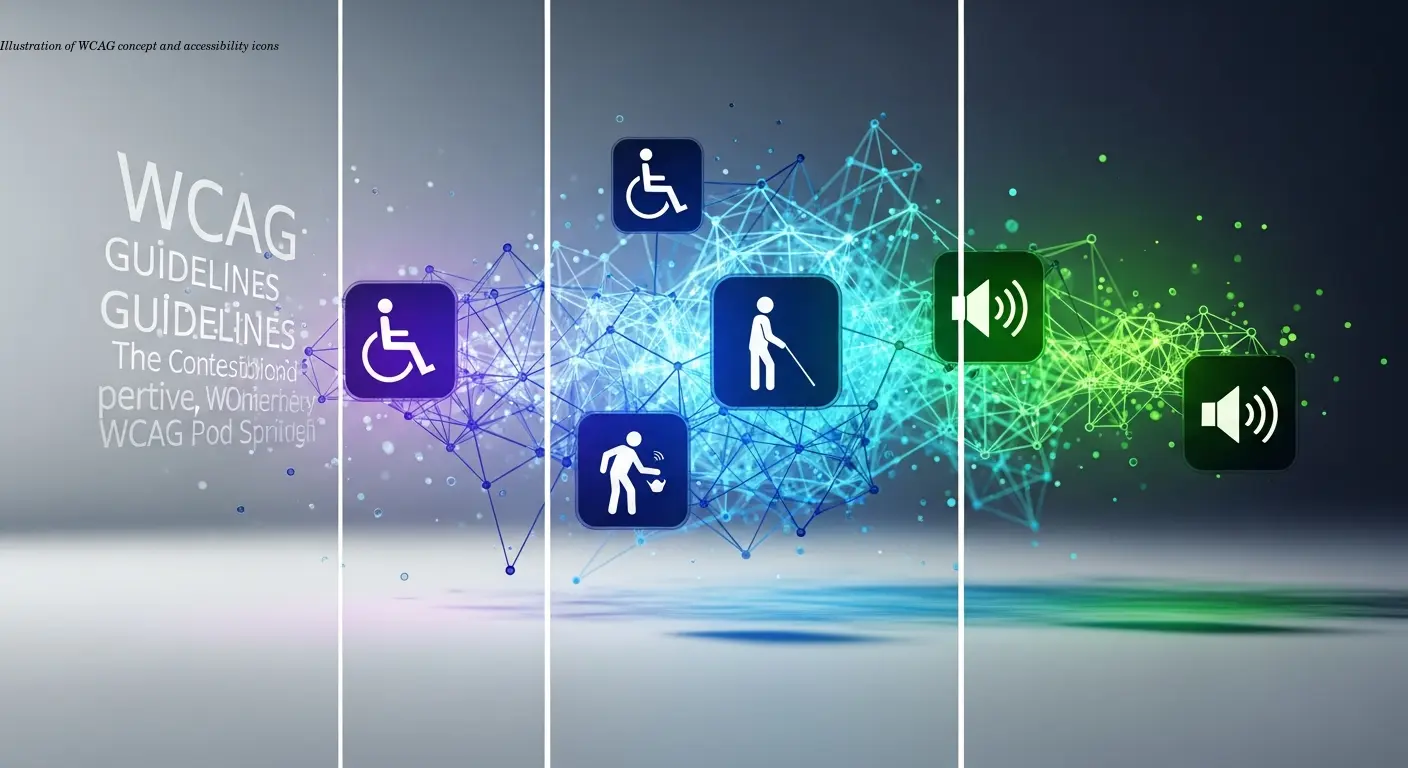 Illustration of WCAG concept and accessibility icons