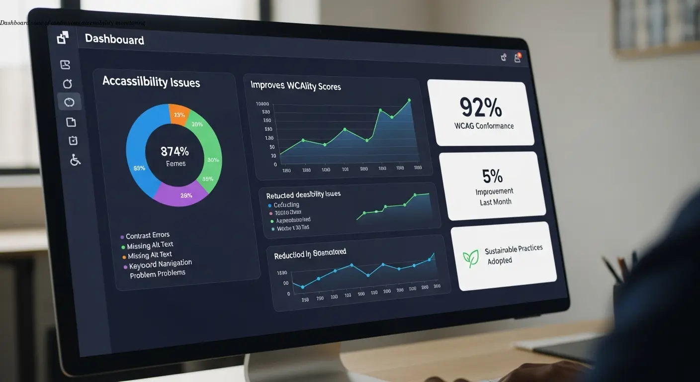 Dashboard view of continuous accessibility monitoring