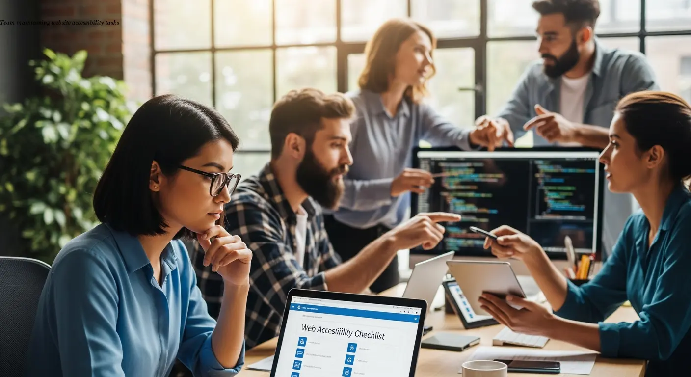 Team maintaining website accessibility tasks