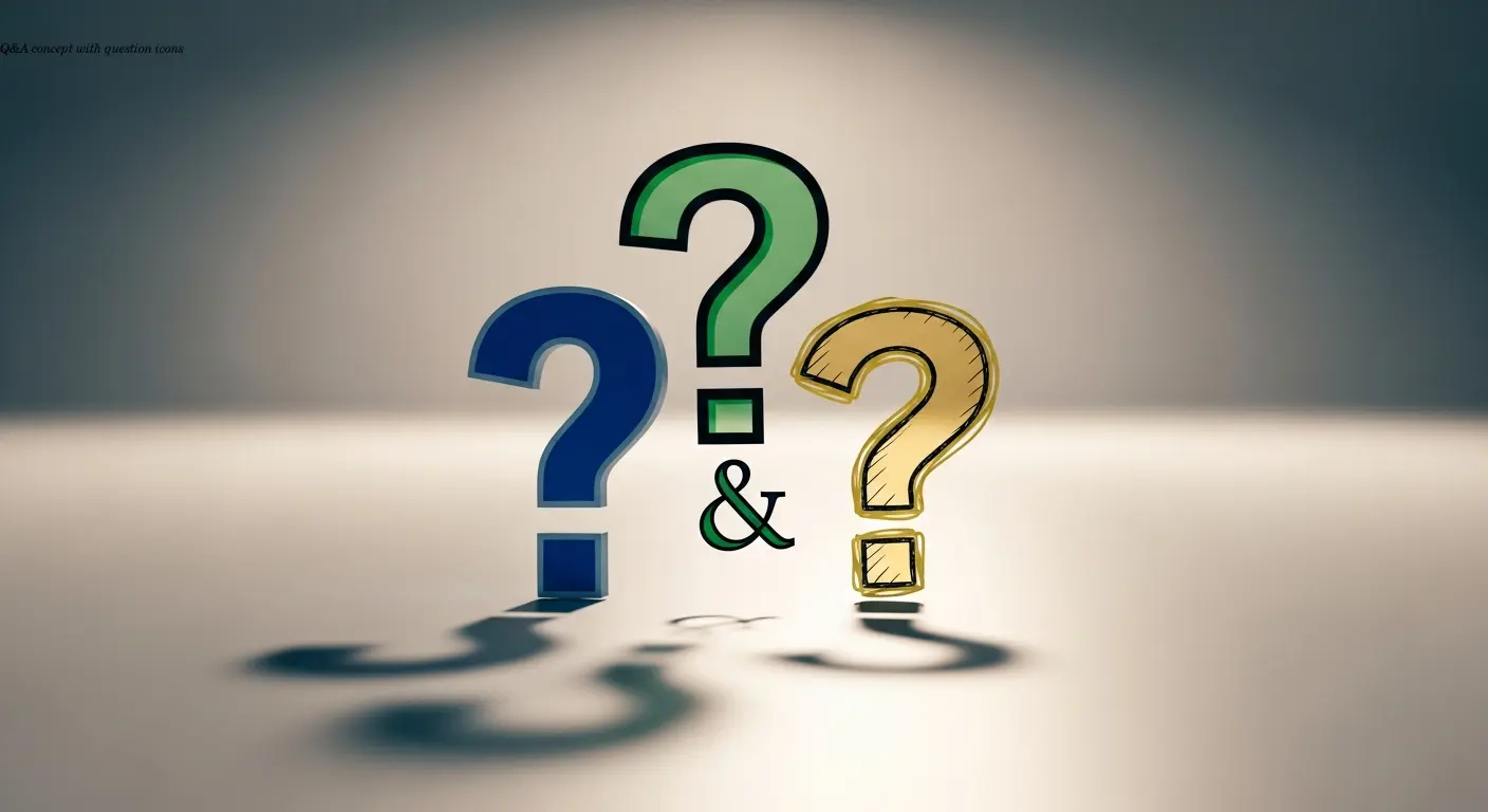 Q&A concept with question icons