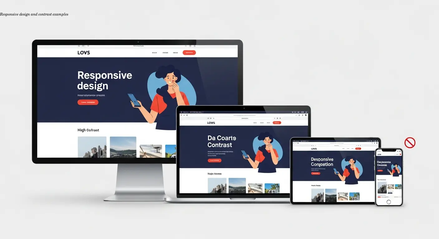 Responsive design and contrast examples