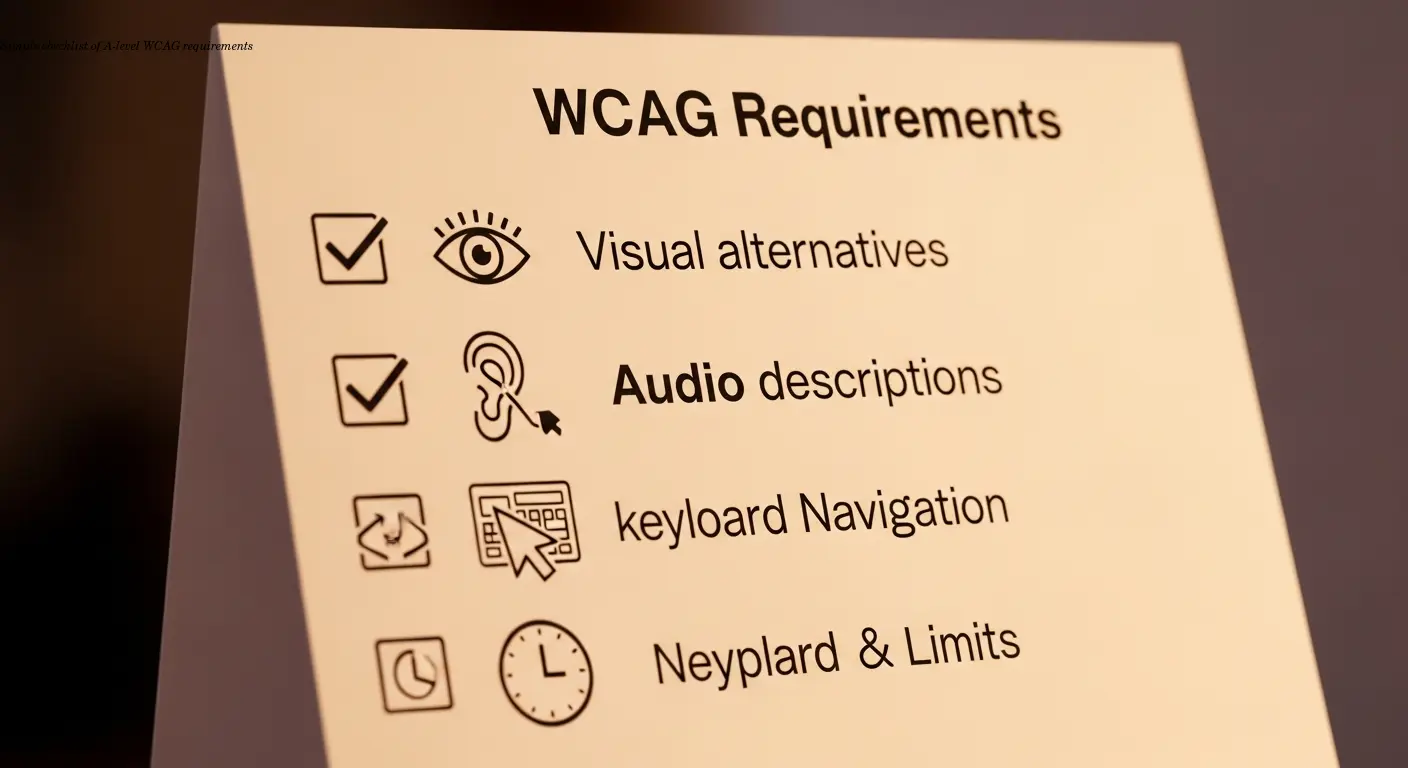 Simple checklist of A-level WCAG requirements