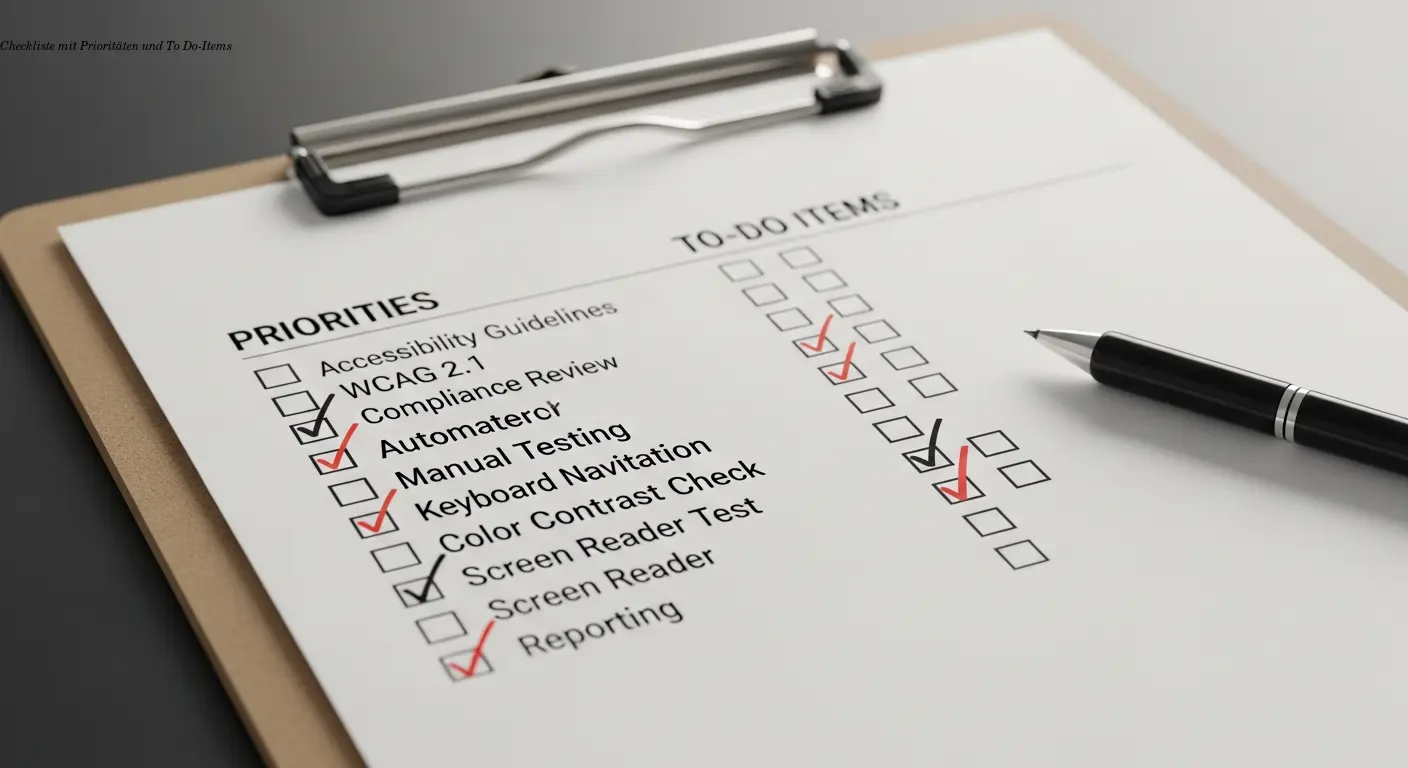 Checkliste mit Prioritäten und To‑Do-Items