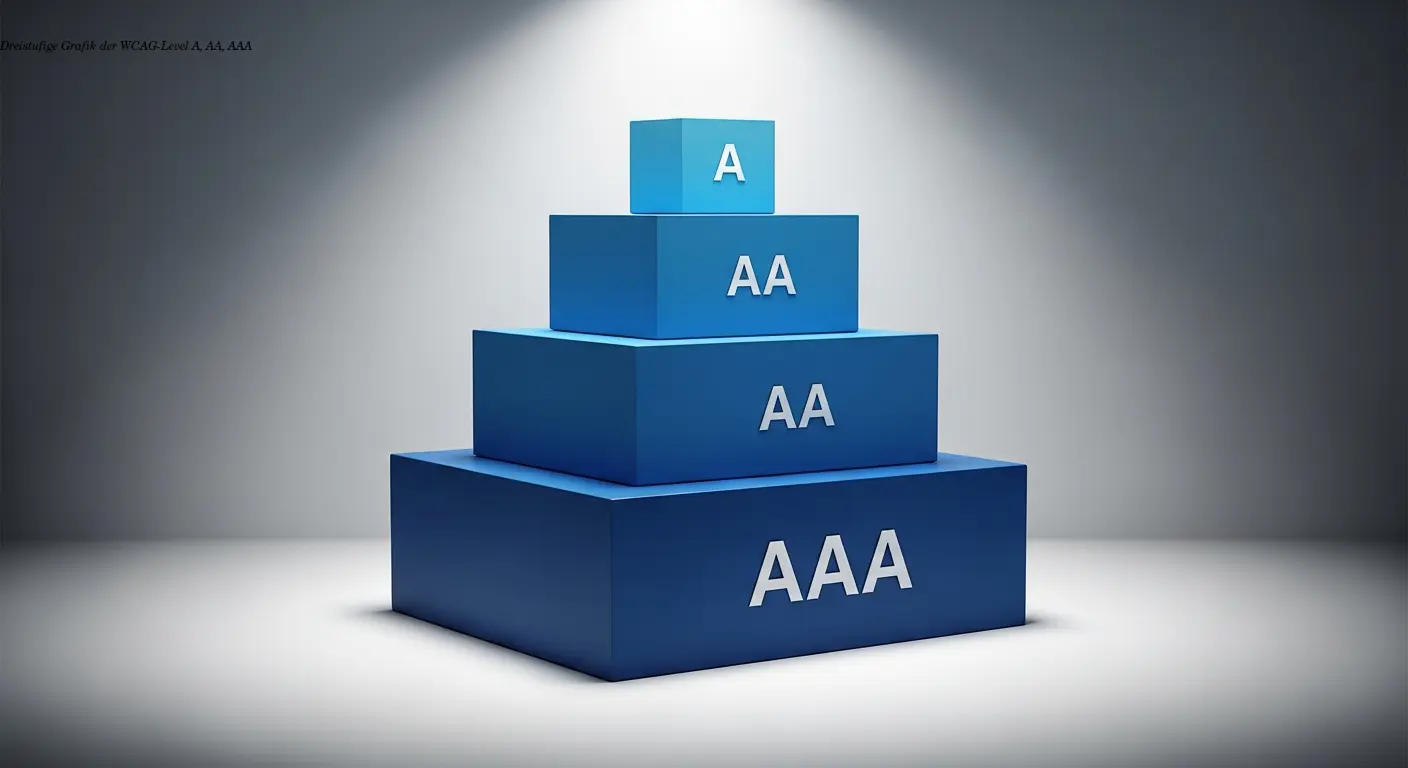 Dreistufige Grafik der WCAG-Level A, AA, AAA