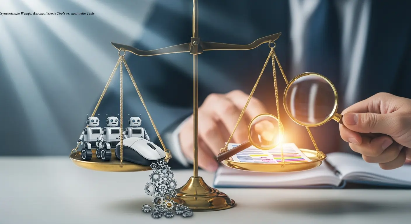 Symbolische Waage: Automatisierte Tools vs. manuelle Tests