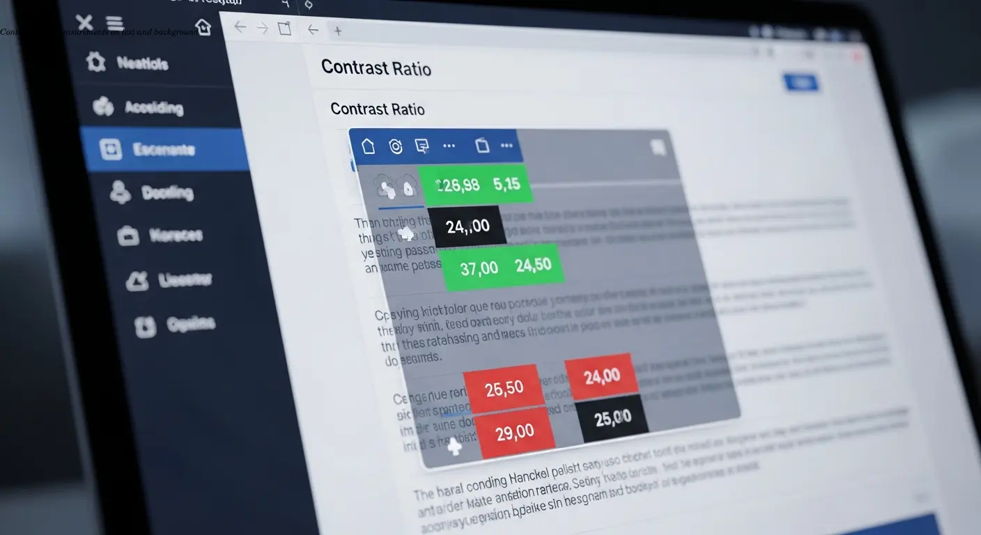 Contrast ratio measurements on text and background
