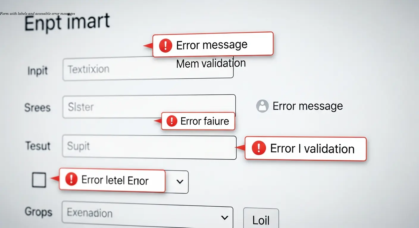 Form with labels and accessible error messages