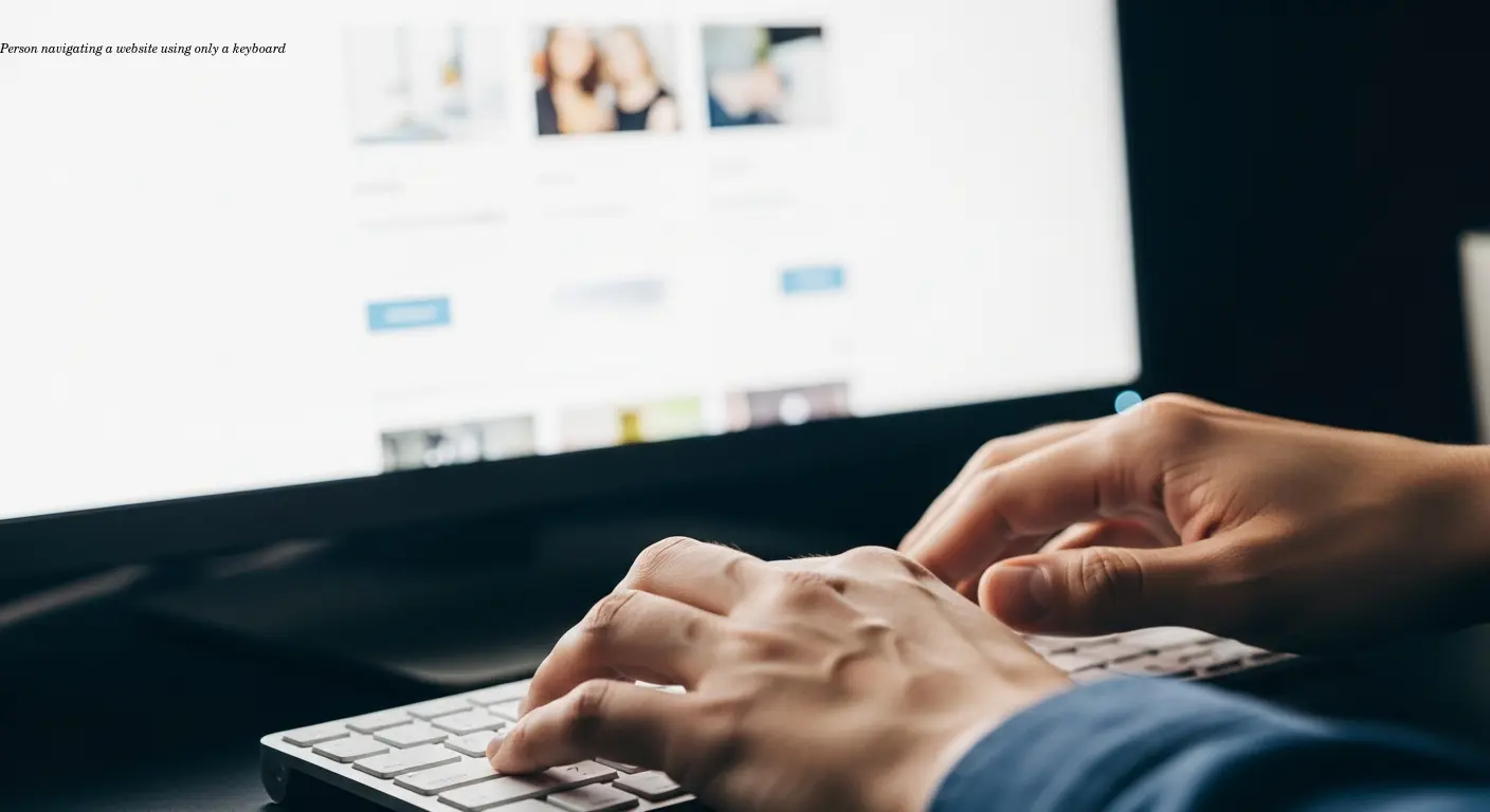 Person navigating a website using only a keyboard