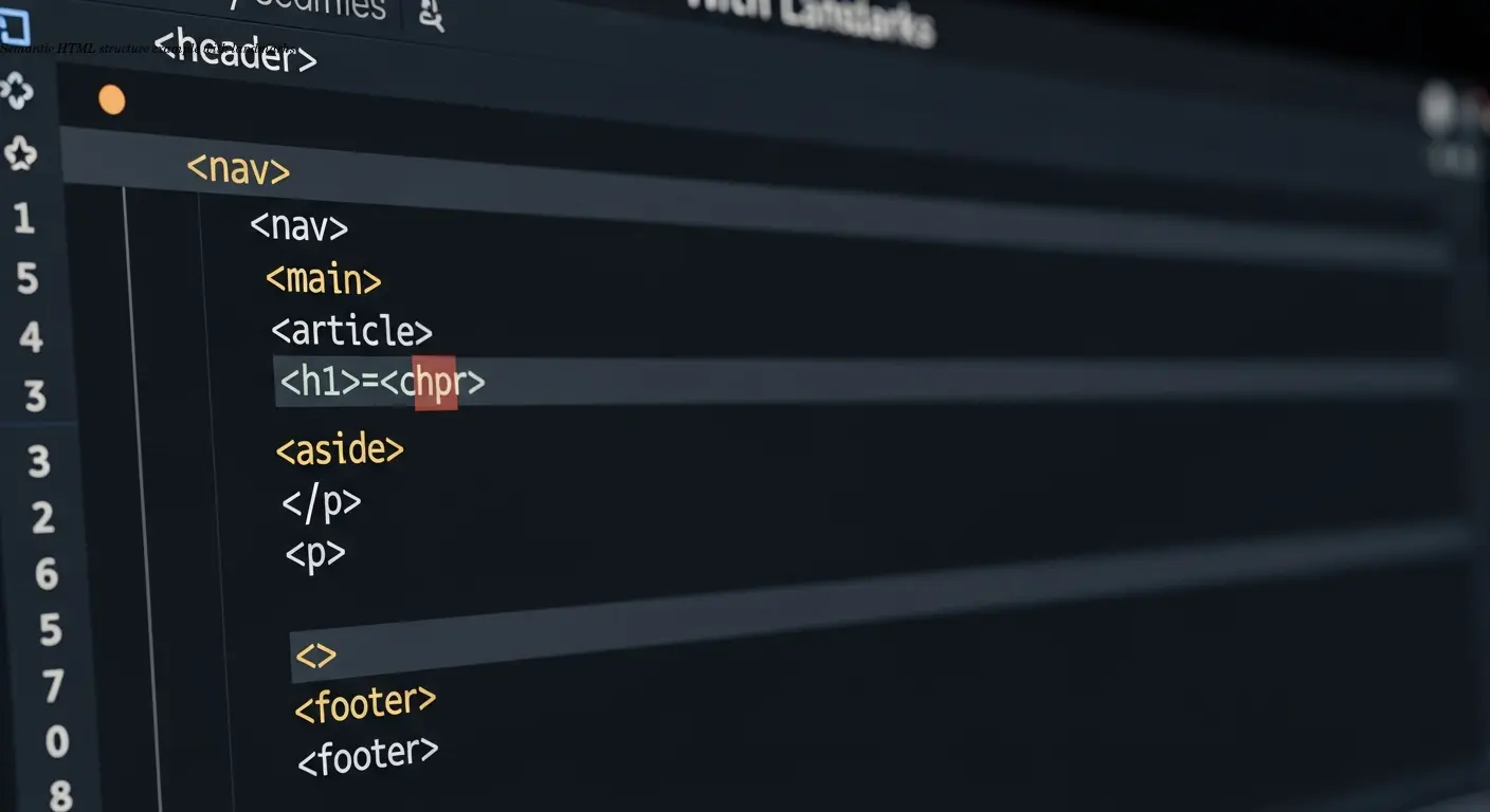 Semantic HTML structure example with landmarks