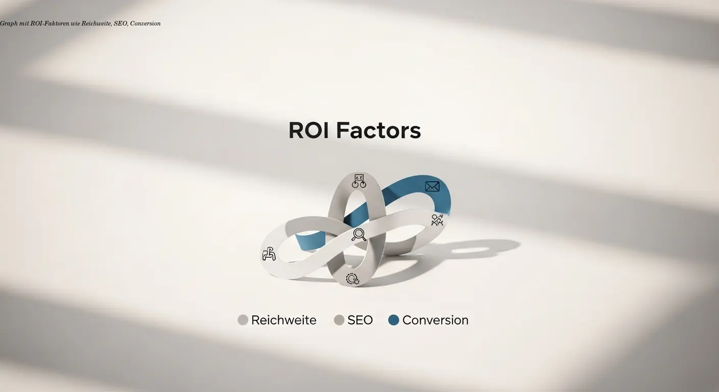 Graph mit ROI-Faktoren wie Reichweite, SEO, Conversion